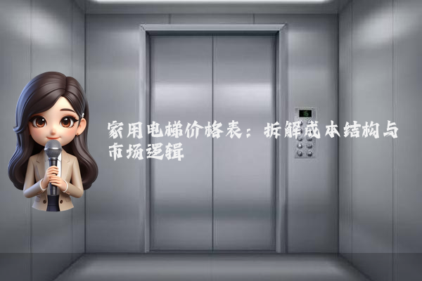 家用电梯价格表：拆解成本结构与市场逻辑